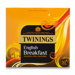 Twinings English Breakfast Tea 50 enveloped tea bags per box, 4 boxes