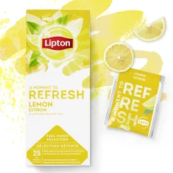 Lipton Lemon Citron Tea 6 Boxes, each box has 25 envelope tea bags