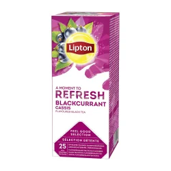 Lipton Blackcurrant Tea 6 Boxes, each box has 25 envelope tea bags