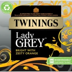 Twinings Lady Grey Tea 4 boxes, 80 Non Envelope tea bags per box