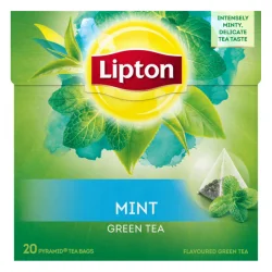 Lipton Intense Mint Green Tea 4 Boxes, 20 Pyramid Tea Bags per box